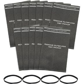 12 Pack 9-38737 Dust Cloth Filter Bag Wet Dry Vacuum Bags for Craftsman 2 to 2.5 Gallon Shop Vacuums and Powerhead Bucket Vac, 12 Shop Vacuum Bags With 4 Retaining Bands