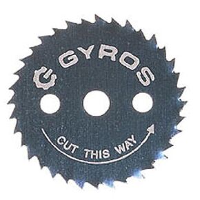 Gyros Mini Circular Saw Blade, Coarse-Teeth 1 Inch Diameter with 34 Teeth Per Inch. with Mandrel Set for Cutting of Plastic, Softwoods, Hardwoods, and Wax. Compatible with Most Rotary Tools. 82-21015