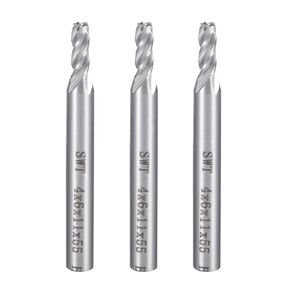 uxcell 4PCS 6mm Shank 2mm x 7mm Straight Flat Nose End Mill Cutter CNC Router Bits 4 Flute