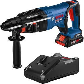Bosch 18V EC Brushless SDS-Plus Bulldog 1-Inch Rotary Hammer Kit with CORE18V 4 Ah Advanced Power Battery with KickBack Control (Renewed)