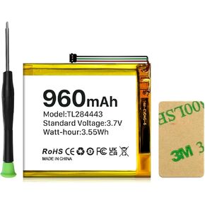 TL284443 Battery, 960mAh 2024 Upgraded High Capacity Li-Polymer Replacement Battery for Nest Learning Thermostat 2nd 3rd Generation, T3007ES, T3008US, T4000ES, A0013 with Repair Tools