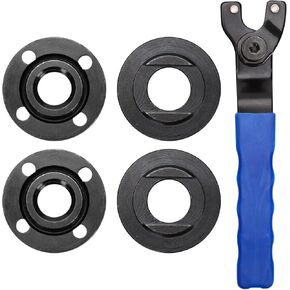 Angle Grinder Wrench, Adjustable Spanner Wrench with 4pcs 5/8-11 Grinder Shaft Nuts Replacement Compatible with Dewalt Milwaukee Makita Bosch Ryobi Black Decker Grinder Parts