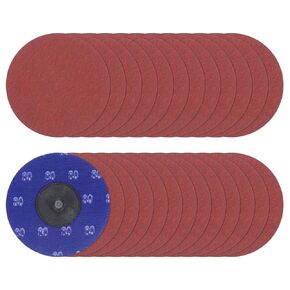 25pcs Quick Change Sanding Discs 3" 36 Grit R-Type Roll Lock Ceramic Grains Conditioning Disc Sandpaper for Die Grinder Grinding Fast Cutting, Bright Red