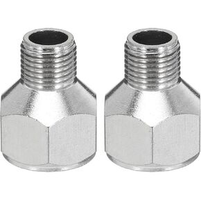 PATIKIL 1/8 to 1/4 Air Brush Hose Adapter, 2PCS 1/8" BSP Male to 1/4" BSP Female Fitting Conversion Adapter Nipple Metal Connector for Air Compressors