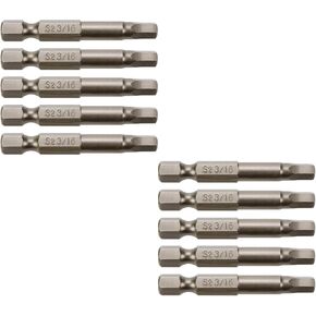 3/16" Hex Head Drill Bit Set Screwdriver Drill Bit 1/4-Inch Hex Shank S2 Steel Magnetic Hex Bit Set-10pcs