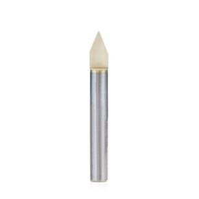 Amana Tool 45622-Z Solid Carbide 45 Degree Engraving 0.025 Tip Width x 1/4 SHK x 2 Inch Long Signmaking ZrN Coated Router Bit