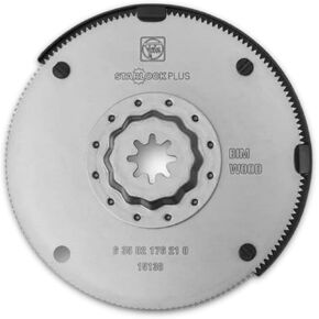 Fein StarLock Plus HSS Bi-Metal Oscillating Saw Blade - 3-15/16" Diameter for Long Straight Cuts, Parquet, Laminate, Wood Paneling - Fits most Multitools - 63502176210