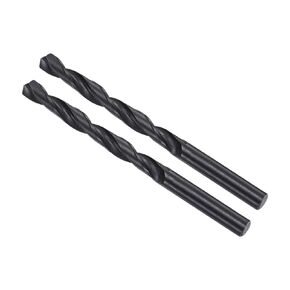 6542 High Speed Steel Twist Drill Bits, 8.2mm Diameter 115mm Length, Black Oxide Straight Twist Jobber Drill Bit - (Applications: for Metal Woodwork Plastic Aluminum), 2-Pieces
