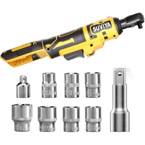 Cordless Electric Ratchet Wrench Set 3/8", Compatible For DEWALT 20V MAX Battery, 74Ft-Lbs 440RPM Power Ratchet Wrench with 1/4" Adapter, Power Electric Ratchet drive with variable speed (Tool Only) in Kuwait