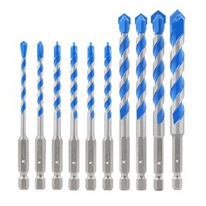 Carbide Drill Bit Set - Dry Drill Bit Set for Masonry, Concrete, Bricks, Wood, Plastic etc(4/5/6 * 4/8 * 2/10/12MM Quick-fit Shank)