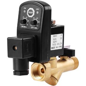 Drain Valve, 1/2" Automatic Electronic Timed Drain Valve for Air Compressor One-way Direct-acting Air Water, 0-1.6Mpa Pressure(AC110V)