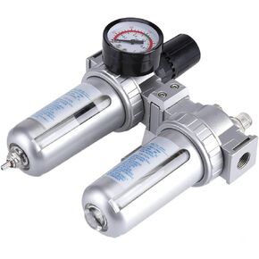 plplaaoo Air Pressure Regulator, Air Filter Regulator, Air Compressor Regulator, SFC300 3/8 Air Compressor Filter Regulator Moisture Water Trap Cleaner Separator Tool, air Compressor Accessories a