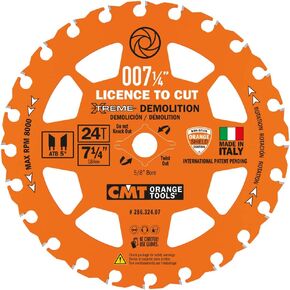 CMT 286.324.06-X10 6-1/2in. 24T Carbide Tipped Xtreme Demolition Blade 10 Pack