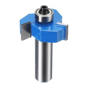 T Slot Cutter Rabbet Router Bit 15/32" (12mm) Shank 1-13/32" (36mm) x 15/32" (12mm) 3 Wing Carbide Slotting Cutter Rabbeting Slab Flattening Router Bits with Bearing for Wood