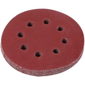 10Pcs 8 Hole Round Sanding, Hook Loop Discs Sanding Discs Disc 125mm/5in 60# 1000# Hook and Loop Sanding Disc Pads Sander Sandpaper for Wood and Metal(800#)(180#)