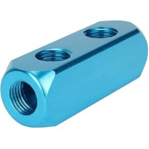 0.75 inch Threaded Dia Ports 2 Way 5 Ports Blue Quick Connect Air Hose Manifold Block Splitter