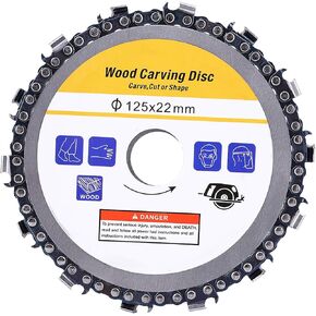 5 Inch Chain Saw Disc Circular Chain Saw Blades Woodcarving Chainsaw Blade Angle Grinder Chain Disc for Solid Wood Plastic