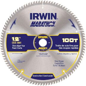 IRWIN Tools MARATHON Carbide Table/Miter Circular Blade, 12-Inch, 100T (14084)