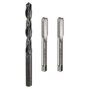 uxcell 9.1mm Dia Twist Drill Bits with 2 Pcs Metric Tap M10 x 1mm H2 Thread, High Speed Steel Drilling Tool Set