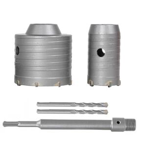SDS Plus Concrete Hole Saw Kits, 1-3/5, 2-3/4 in (40MM, 70MM) Tungsten Steel Masonry Coring Drill Bits Cement Wall Hole Cutter for Brick Wall Drilling with 8-7/10 in (220mm) SDS-plus Shank