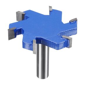 T Slot Cutter Rabbet Router Bit 15/32" (12mm) Shank 2-9/16" (65mm) x 13/32" (10mm) 6 Wing Carbide Slotting Cutter Rabbeting Slab Flattening Router Bits for Wood