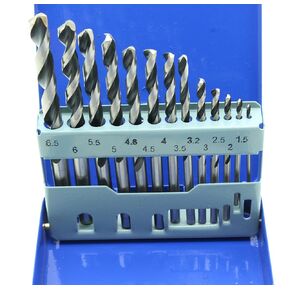 TMAX Metric Cobalt Jobeer Drill Bit Set 1/16 Inch - 1/4 Inch, 13 Pcs M35 High Speed Steel Jobber Length Drill Bit Kit for Hardened Metal, Stainless Steel, Cast Iron, Wood and Plastic