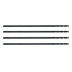 MAXTOOL 3/16"x12" 4pcs Identical Aircraft Extension Drills HSS M2 Extra Long Deep Twist Drill Bits Straight Shank Fully Ground Black; ACF02B12R12P4