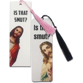 Peeking Jesus is That Smut? Bookmark (Thick 1 Piece Black)