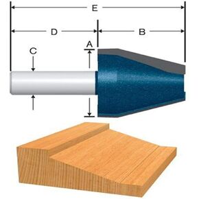 Bosch 84520M 1-1/2-Inch Diameter 1-5/8-Inch Cut Carbide Tipped Bevel Vertical Raised Panel Router Bit 1/2-Inch Shank