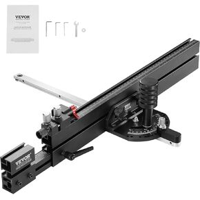 VEVOR Precision Miter Gauge, Standard Slot 3/4'' x 3/8'', Aluminum Alloy Table Saw Miter Gauge with 19-35 in Grating 15 Angle Stops Adjustable Spring Loaded Plunger and Removable Disc, for Woodworking in Saudi Arabia