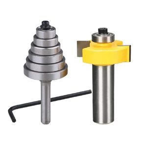 1/2" Shank Rabbet Router Bits Set with 6 Bearings Woodworking Cutter Tools for Multiple Depths 1/8", 1/4", 5/16", 3/8", 7/16", 1/2"