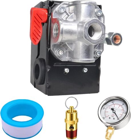 Z-D26612 مفتاح ضغط ضاغط الهواء لكابل بورتر 150/120 رطل لكل بوصة مربعة 26 أمبير ZD26612 مع مقياس ضغط 200 رطل لكل بوصة مربعة in Kuwait