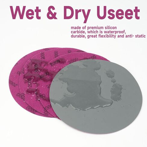 6" Wet Dry Sanding Discs, 1000 Grit 30 Sheets 6" (150 mm) Hook and Loop Sanding Paper Silicon Carbide Hook and Loop Sandpaper for Sanding Grinder Polishing Woodworking in Saudi Arabia