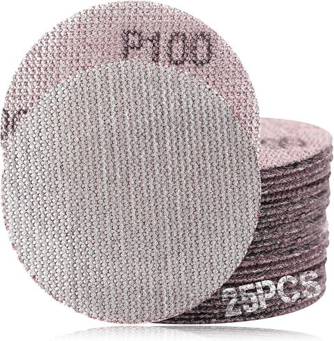 SPEEDWOX 3-Inch 100 Grit Mesh Abrasive Dust Free Sanding Discs, Virtually Dust-Free, Box of 25 Discs, Sanding Discs Hook and Loop for Metal, Wood, Composites, Stock Removal, and Fine Finishing in Saudi Arabia