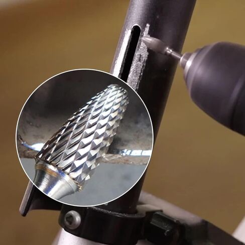 نتوءات كربيد قطع، 10 قطعة نتوءات دوارة كربيد نهاية مطحنة مجموعة لنحت الخشب الحجر الحفر أداة العمل المعدنية in Kuwait