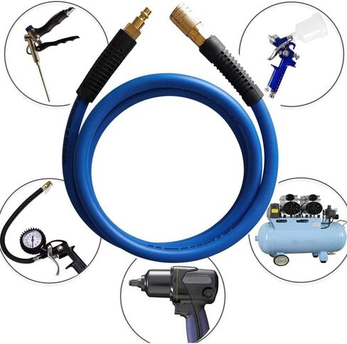 Abakoo 19 Pieces Air Compressor Accessory Kit, 3/8" x 50 Feet Hybrid Air Hose, 1/4" NPT Air Tool Kit with Blow Gun and Air Hose Fittings in Saudi Arabia