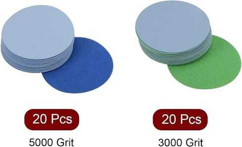 uxcell 3-inch 3000 Grit & 5000 Grit Hook and Loop Sanding Disc Set Wet/Dry Silicon Carbide Sand Paper 40Pcs in Saudi Arabia
