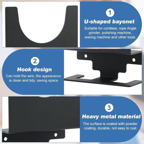 4PCS Angle Grinder Holder Set, Angle Grinder Tool Stand, Grinders Power Tools Holder Storage Rack, Wall Mount Bench Grinder Tool Rest for Angle Grinders, Cutters, Polishers(Black) in Saudi Arabia