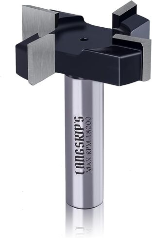 LANGSKIP'S CNC Spoilboard Surfing Router Bit 1/2 "عرقوب، بلاطة تسطيح راوتر بت كربيد المسوي راوتر بت الخشب طحن القاطع أداة التخطيط أدوات النجارة YG6X كربيد - 4 أجنحة in Kuwait