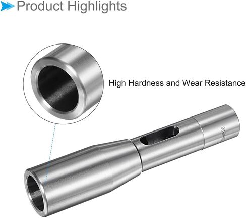 Morse Taper Drill Sleeve Reducing Adapter, R8 to MT3, Steel 7/16-20UNF Chuck Adaptor Sleeve Center - (Applications: for 23-32 Shank Drill), 1-Pieces in Saudi Arabia
