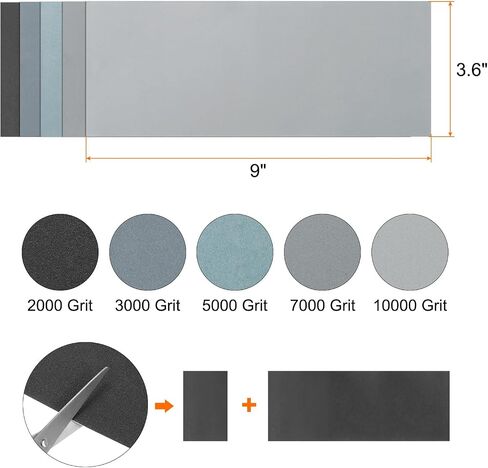 50pcs Sandpaper 80 120 180 240 320 Grit Hook and Loop Backing Silicon Carbide Abrasive Wet Dry Sanding Sheets for Wood Finishing, Metal Sanding, Automotive Polishing in Saudi Arabia