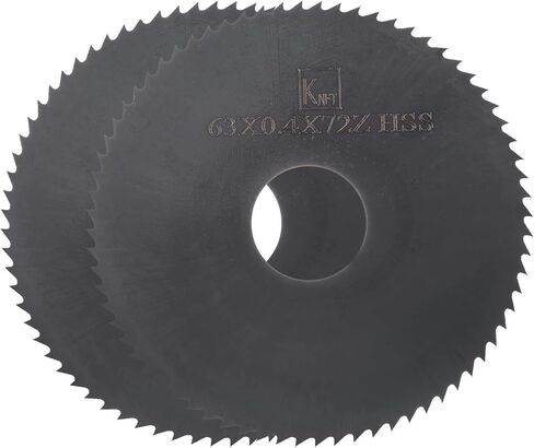 HARFINGTON 2pcs Circular Saw Blades 63mm x 16mm x 0.5mm 72 Teeth Nitride Coated High Speed Steel (HSS) Milling Cutters for Aluminum Alloy Metal Plastic Wood in Saudi Arabia