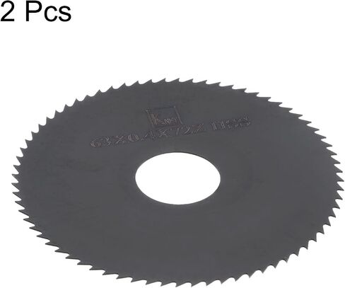 HARFINGTON 2pcs Circular Saw Blades 63mm x 16mm x 0.5mm 72 Teeth Nitride Coated High Speed Steel (HSS) Milling Cutters for Aluminum Alloy Metal Plastic Wood in Saudi Arabia