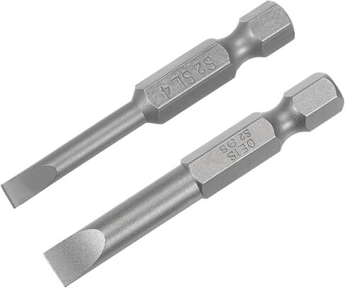 uxcell 4mm and 6mm Magnetic Slotted Screwdriver Bit Set, 1/4" Hex Shank 2" Length S2 Power Tool, 15-Piece in Saudi Arabia