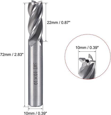 uxcell 4PCS 6mm Shank 2mm x 7mm Straight Flat Nose End Mill Cutter CNC Router Bits 4 Flute in Saudi Arabia