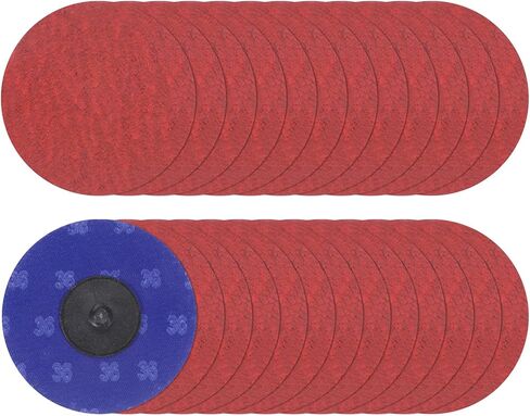 25pcs Quick Change Sanding Discs 3" 36 Grit R-Type Roll Lock Ceramic Grains Conditioning Disc Sandpaper for Die Grinder Grinding Fast Cutting, Bright Red in Saudi Arabia