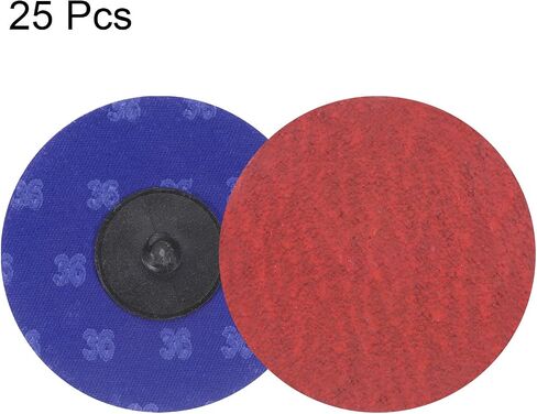 25pcs Quick Change Sanding Discs 3" 36 Grit R-Type Roll Lock Ceramic Grains Conditioning Disc Sandpaper for Die Grinder Grinding Fast Cutting, Bright Red in Saudi Arabia