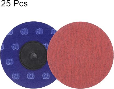 25pcs Quick Change Sanding Discs 3" 36 Grit R-Type Roll Lock Ceramic Grains Conditioning Disc Sandpaper for Die Grinder Grinding Fast Cutting, Bright Red in Saudi Arabia