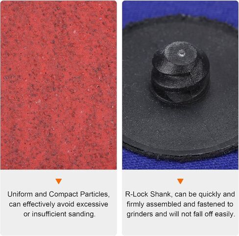 25pcs Quick Change Sanding Discs 3" 36 Grit R-Type Roll Lock Ceramic Grains Conditioning Disc Sandpaper for Die Grinder Grinding Fast Cutting, Bright Red in Saudi Arabia