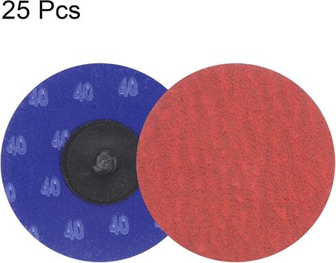 25pcs Quick Change Sanding Discs 3" 36 Grit R-Type Roll Lock Ceramic Grains Conditioning Disc Sandpaper for Die Grinder Grinding Fast Cutting, Bright Red in Saudi Arabia